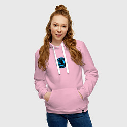 Толстовка-худи хлопковая женская Skoda logo blue, цвет: светло-розовый — фото 2