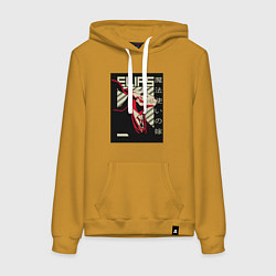 Толстовка-худи хлопковая женская Невеста чародея Элиас, цвет: горчичный