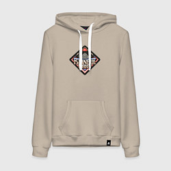 Толстовка-худи хлопковая женская Турция Стамбул, цвет: миндальный