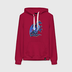 Толстовка-худи хлопковая женская Azure dragon, цвет: маджента