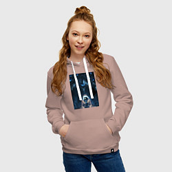 Толстовка-худи хлопковая женская Поднятие уровня в одиночку Джину Сон тень, цвет: пыльно-розовый — фото 2