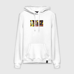 Толстовка-худи хлопковая женская Ultrakill meme, цвет: белый