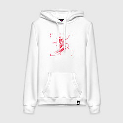 Толстовка-худи хлопковая женская Ultrakill Gabriel on a skateboard, цвет: белый
