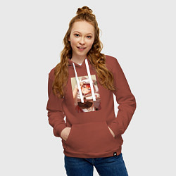 Толстовка-худи хлопковая женская Реинкарнация безработного Эрис Бореас Грейрат кошк, цвет: кирпичный — фото 2
