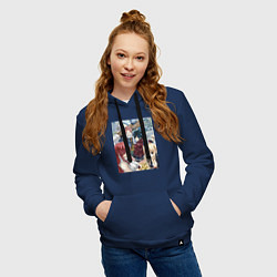 Толстовка-худи хлопковая женская Хвост Феи Эрза Скарлет Грей Фуллбастер, цвет: тёмно-синий — фото 2