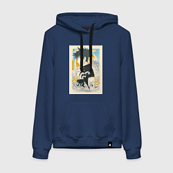 Толстовка-худи хлопковая женская Магическая битва Мэгуми Фусигуро тень, цвет: тёмно-синий