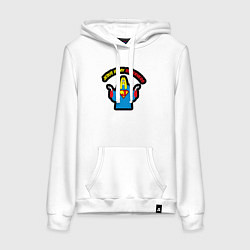 Толстовка-худи хлопковая женская Иисус мой супергерой, цвет: белый