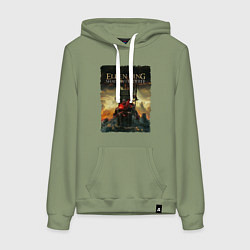 Толстовка-худи хлопковая женская Elden ring - The open world, цвет: авокадо