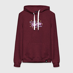 Толстовка-худи хлопковая женская Сегодня ты похож на Барби, цвет: меланж-бордовый