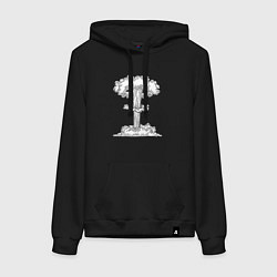 Толстовка-худи хлопковая женская Boom, цвет: черный