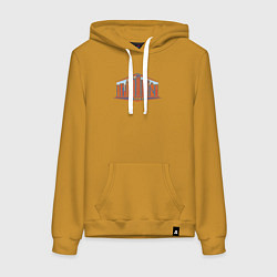 Толстовка-худи хлопковая женская Dallas city, цвет: горчичный