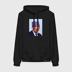 Толстовка-худи хлопковая женская Michael Scott - Prison mike the office meme, цвет: черный