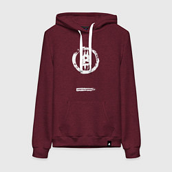 Толстовка-худи хлопковая женская Биткоин белый - криптовалюта, цвет: меланж-бордовый