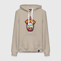 Толстовка-худи хлопковая женская Duff beer with Homer, цвет: миндальный