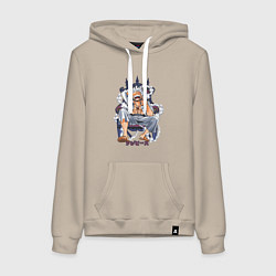 Женская толстовка-худи One piece дым smoke