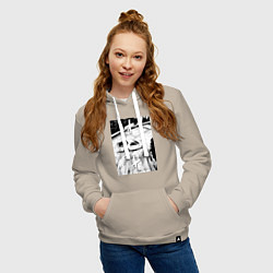 Толстовка-худи хлопковая женская Mazda RX-7 гоночный стиль, цвет: миндальный — фото 2