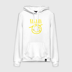 Толстовка-худи хлопковая женская One piece - monkey d luffy by anet-garol, цвет: белый