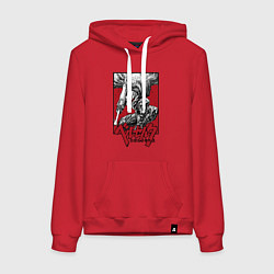 Толстовка-худи хлопковая женская Berserker - Griffith, цвет: красный