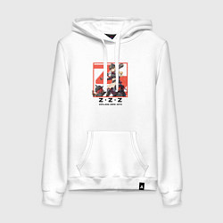 Толстовка-худи хлопковая женская Люси - Zenless Zone Zero, цвет: белый