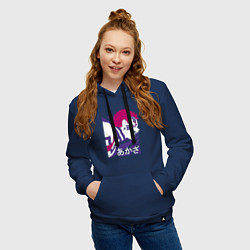 Толстовка-худи хлопковая женская Клинок рассекающий демонов Акадза, цвет: тёмно-синий — фото 2