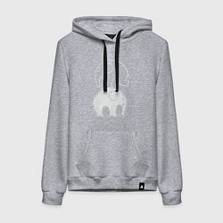 Толстовка-худи хлопковая женская Два слона, цвет: меланж