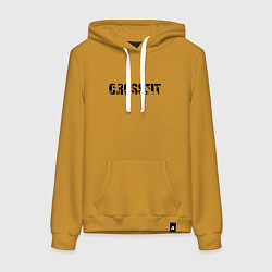 Толстовка-худи хлопковая женская CrossFit спорт, цвет: горчичный