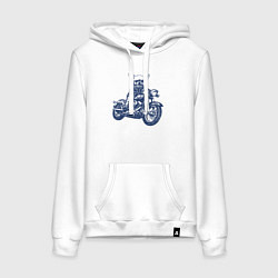 Женская толстовка-худи Чихуахуа байкер на мотоцикле