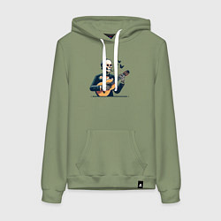 Толстовка-худи хлопковая женская Dead melody, цвет: авокадо