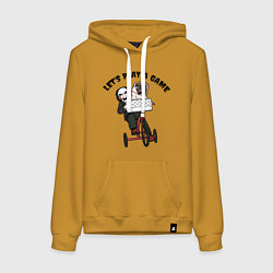 Толстовка-худи хлопковая женская Пила - Инопланетянин, цвет: горчичный