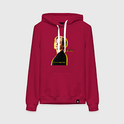 Толстовка-худи хлопковая женская Улыбка astro, цвет: маджента