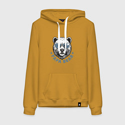 Женская толстовка-худи Папа медведь в очках