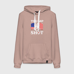 Толстовка-худи хлопковая женская Trump shot, цвет: пыльно-розовый