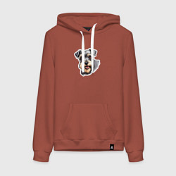 Толстовка-худи хлопковая женская Классный цвергшнауцер, цвет: кирпичный