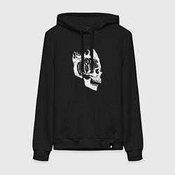 Толстовка-худи хлопковая женская The offsring skull, цвет: черный