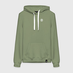 Толстовка-худи хлопковая женская Когда была свободна Русь то три копейки стоил гусь, цвет: авокадо