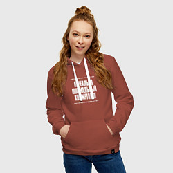 Толстовка-худи хлопковая женская Нормальный косметолог нереально, цвет: кирпичный — фото 2