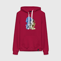 Толстовка-худи хлопковая женская Star Wars - characters, цвет: маджента