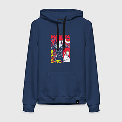 Толстовка-худи хлопковая женская Человек-бензопила - Makima, цвет: тёмно-синий