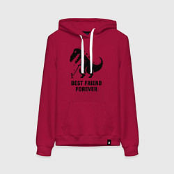 Толстовка-худи хлопковая женская Godzilla best friend, цвет: маджента