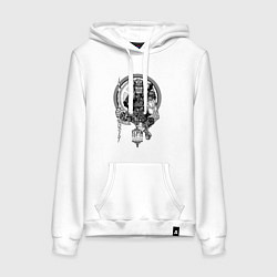 Толстовка-худи хлопковая женская Славянский бог Перун - покровитель воинов, цвет: белый
