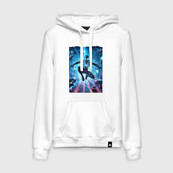 Толстовка-худи хлопковая женская Spider man - cyberpunk fantasy, цвет: белый