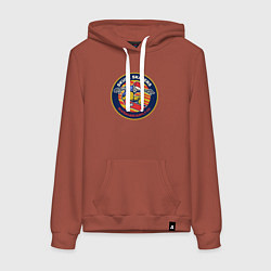 Толстовка-худи хлопковая женская Skull skaters, цвет: кирпичный