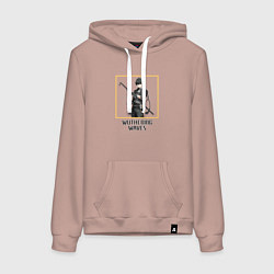 Толстовка-худи хлопковая женская Ровер парень, цвет: пыльно-розовый