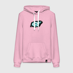 Толстовка-худи хлопковая женская Горящий мяч, цвет: светло-розовый