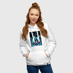 Толстовка-худи хлопковая женская Rick and Morty - space special forces, цвет: белый — фото 2