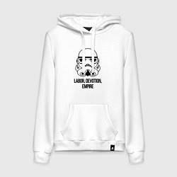 Толстовка-худи хлопковая женская Empire labor devotion, цвет: белый