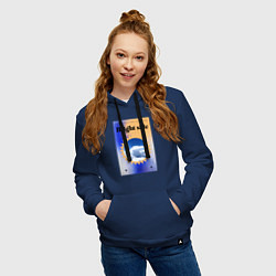 Толстовка-худи хлопковая женская Светлая сторона, цвет: тёмно-синий — фото 2
