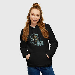 Толстовка-худи хлопковая женская Экспекто патронум, цвет: черный — фото 2