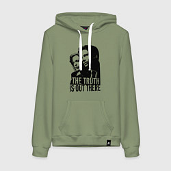 Толстовка-худи хлопковая женская Fox and Dana, цвет: авокадо