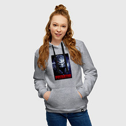 Толстовка-худи хлопковая женская Predator in the helmet, цвет: меланж — фото 2